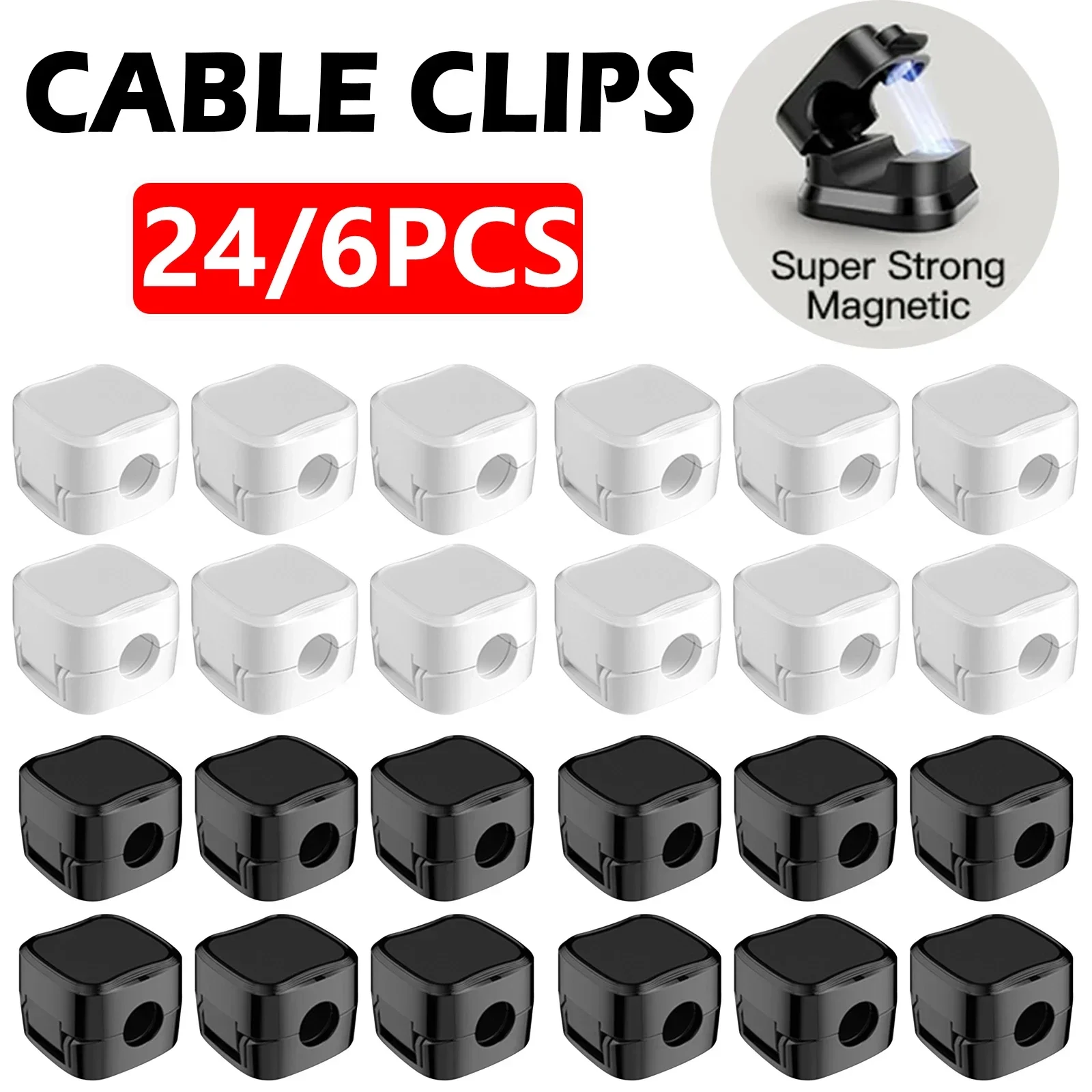 Wall Anchor Plastic - 24/6PCS Magnetische Kabel Organizer Clips Kabel