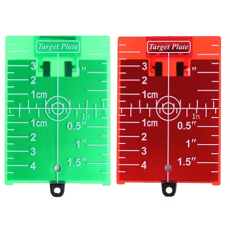 Level Laser Line - Rot/grüne Zielscheibenkarte mit Ständer für rot/grünen